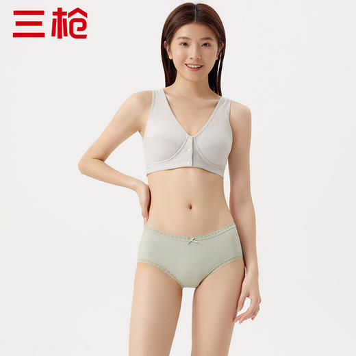 Threegun三枪 【莫代尔】中低腰女士三角内裤（1条装）-40950B011 商品图4