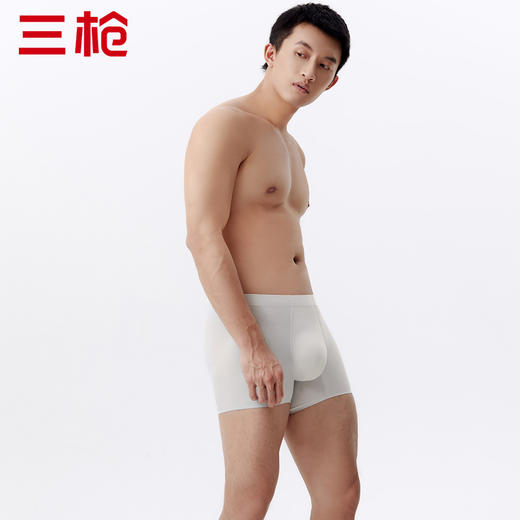 Threegun三枪 【冰丝】无痕男士大版平角短裤四角内裤（1条装）-50785B031 商品图5
