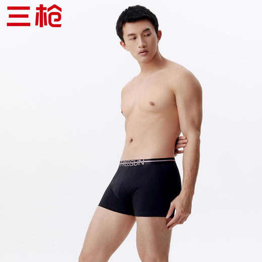 Threegun三枪 【弹力棉】明根男士平角短裤四角内裤（1条装）-50813B031 商品图0