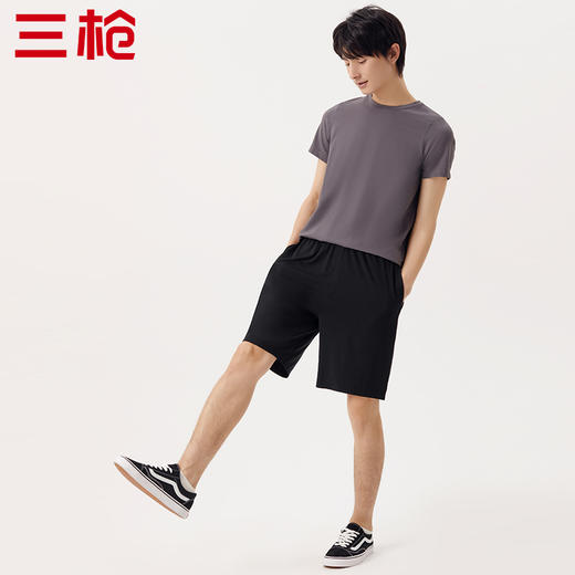 Threegun三枪 【高支木代尔】男士家居短裤睡裤-50775B011 商品图1