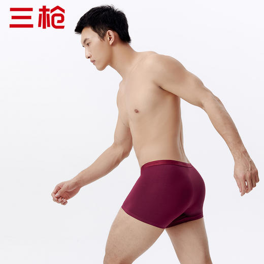 Threegun三枪 【莫代尔】明根男士大版平角短裤四角内裤（1条装）-50769B031 商品图3