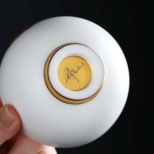 林玉山《鸡心杯海浪纹140ml》纯手工24K纯金鎏金主人杯茶盏 商品图6