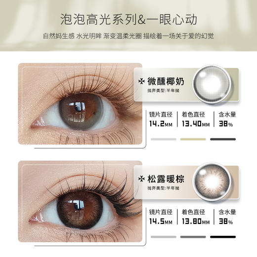 清纯动人朦胧质感14.0小直径半年抛美瞳一片装（1副拍2，YB03） 商品图4