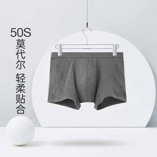 Threegun三枪 【细柔莫代尔】包根男士长款平角裤四角内裤（1条装）-50517B921 商品图4