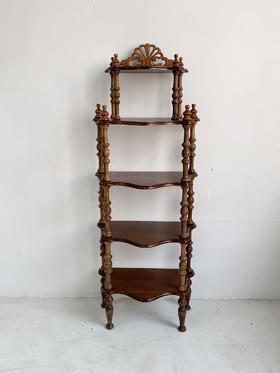 法国二十世纪古典主义中古五层实木置物架AU022