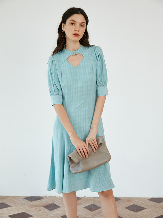 复古连衣裙女夏季新款泡泡袖长裙设计感复古裙子 商品图2