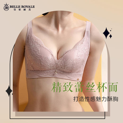 皇家丽美舒适柔软无钢圈内衣女小胸显大聚拢调整型收副乳文胸WW075-3 商品图3
