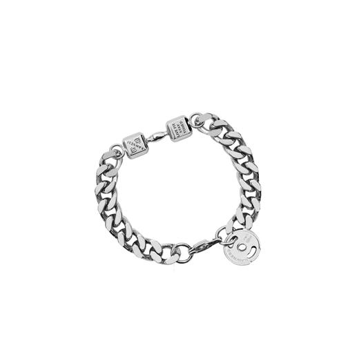 Rawness/契健 银色钛钢哑铃杠铃片手链 商品图0