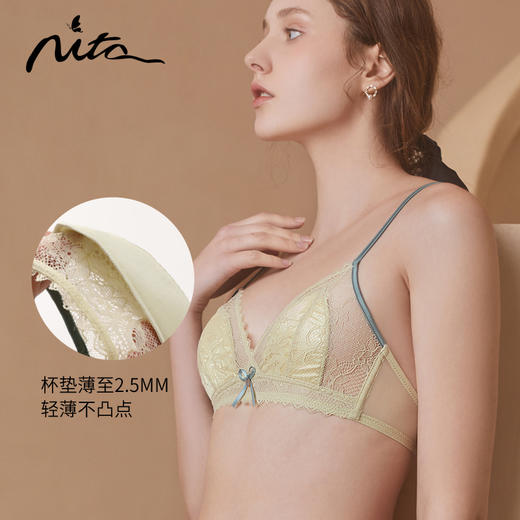 金三塔.nita  真丝蕾丝法式三角杯内衣、套装可选NZFAA303 商品图5