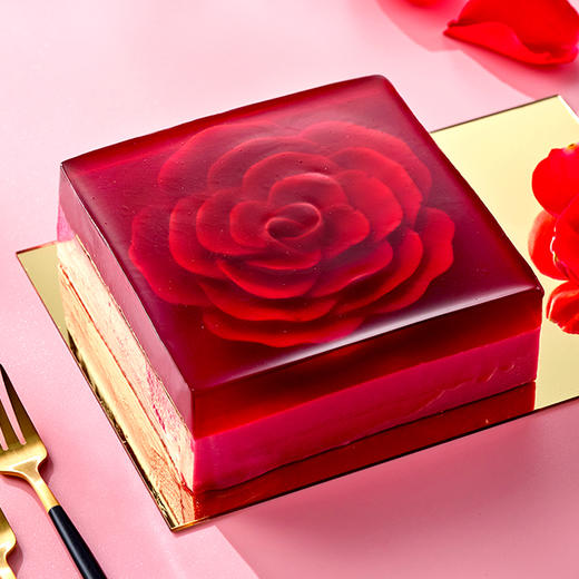 致爱-钟情 表白/求婚 玫瑰酒冻慕斯蛋糕 商品图1