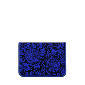 SAINTJOY/上久楷宋锦卡包 黑宝蓝缠枝莲花纹BWS19K0401
