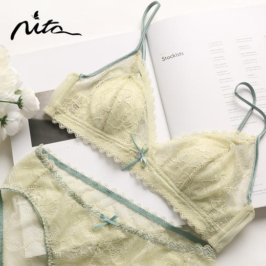 金三塔.nita  真丝蕾丝法式三角杯内衣、套装可选NZFAA303 商品图3