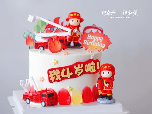 「消防员· 消防车」岁数可改·100%动物奶油（附图6寸加高·提前8小时预订） 商品图4