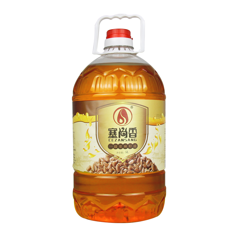 【塞尚香】亚麻籽油5L/桶，精选优质亚麻籽