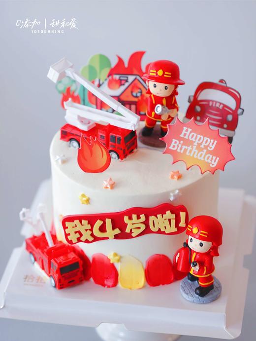 「消防员· 消防车」岁数可改·100%动物奶油（附图6寸加高·提前8小时预订） 商品图2