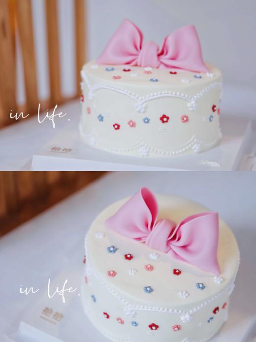 「蝴蝶结·粉色系·小碎花」翻糖巧克力·100%动物奶油（附图6寸·提前3天预订） 商品图2