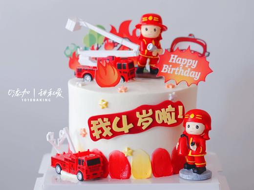 「消防员· 消防车」岁数可改·100%动物奶油（附图6寸加高·提前8小时预订） 商品图3