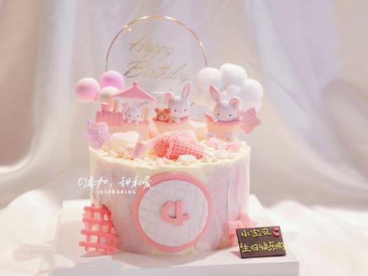 「粉小兔·兔兔小公主」岁数可改·翻糖巧克力·100%动物奶油（主图6+8寸双层·提前48小时预订） 商品图5