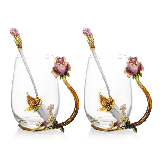 B-LB-14716J/14713/14718J 罗比罗丹 玫瑰之约水杯珐琅彩花茶杯 商品图4