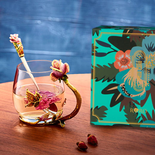 B-LB-14716J/14713/14718J 罗比罗丹 玫瑰之约水杯珐琅彩花茶杯 商品图2