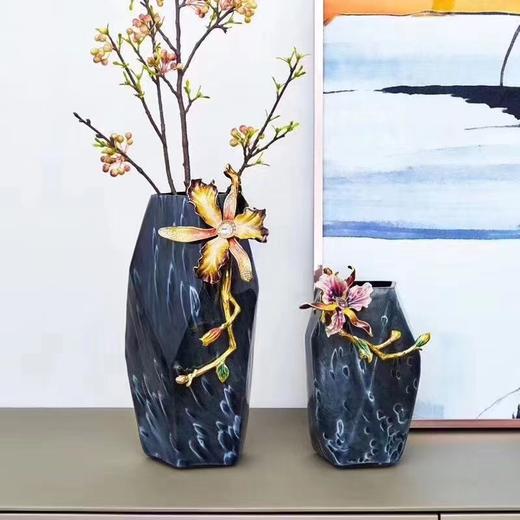 罗比罗丹珐琅彩花瓶摆件客厅插花创意新中式样板房玄关家居饰品 商品图2
