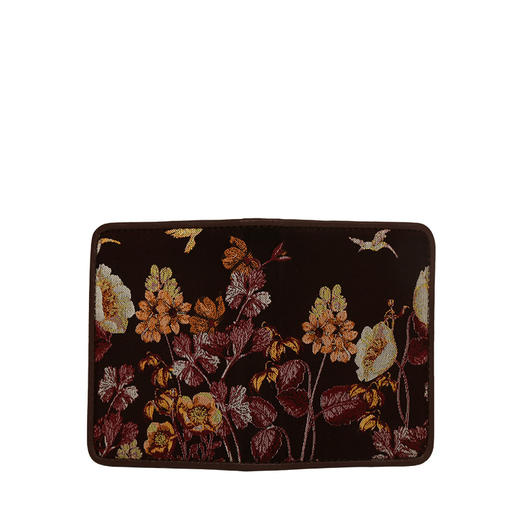 SAINTJOY\/上久楷防盗刷宋锦卡包女士超薄防消磁小巧卡包卡片夹酒红色生机 酒红色 深湖蓝色BWS19K0405 商品图3