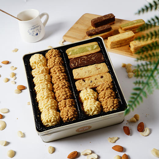 【4月7日开始陆续发货】【中 混合】580g十味混合曲奇｜甄选优质黄油×咖啡×腰果×抹茶×杏仁 家庭/办公/下午茶分享（巧克力/燕麦/夏威夷果/提子/玉米）-默认不配手提袋 商品图1