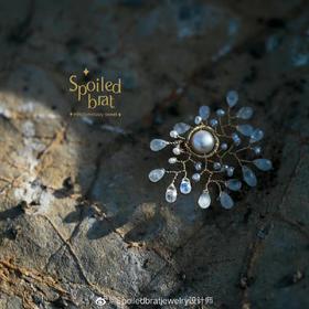 SpoiledBrat Jewelry月晕星芒系列 | 单只珍珠月光石耳环