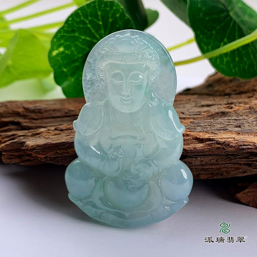 派瑞翡翠 翡翠观音 糯冰种 飘翠 商品图0
