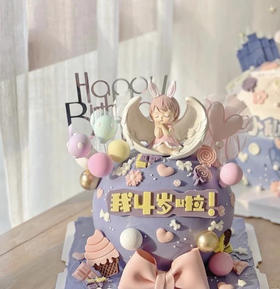 安妮宝贝紫色翻糖蝴蝶结