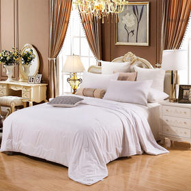 富安娜丝蕴蚕丝被【产品面料】磨毛压花（100%聚酯纤维） 【产品填充】51%柞蚕丝49%粘胶纤维 【产品规格】203*229cm（400g）