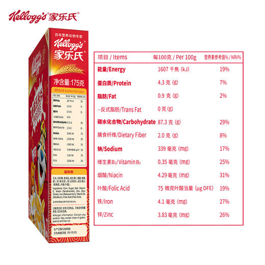 家乐氏玉米片谷物麦片170g 商品图3
