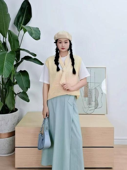 臣禾 【醋酸针织T恤】 圆领短袖上衣S211090722 商品图3