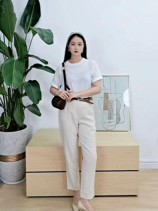 臣禾 【醋酸针织T恤】 圆领短袖上衣S211090722 商品图1