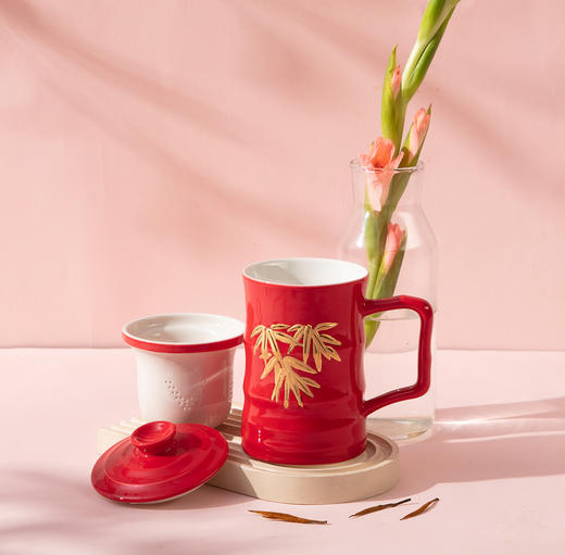 竹节三件杯（含茶漏）350ml 商品图2