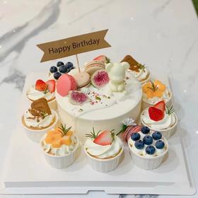 小熊加纸杯多人分享款一鲜奶动物奶油蛋糕