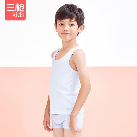 Threegun三枪 【舒肤弹力棉】男童/女童少儿圆领打底儿童背心(三枚装)-39133A011 商品图2