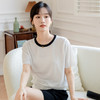 【两件立减19元】夏季针织衫薄款女冰丝上衣圆领抽绳设计透气短袖多色 商品缩略图5
