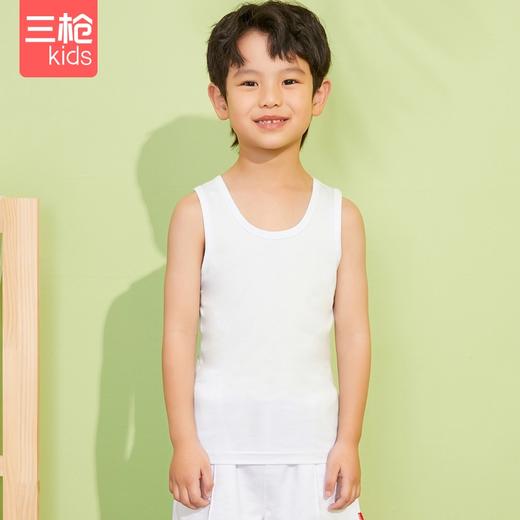 Threegun三枪 【舒肤棉】罗纹男童打底儿童背心（两枚装）-39131A011 商品图5