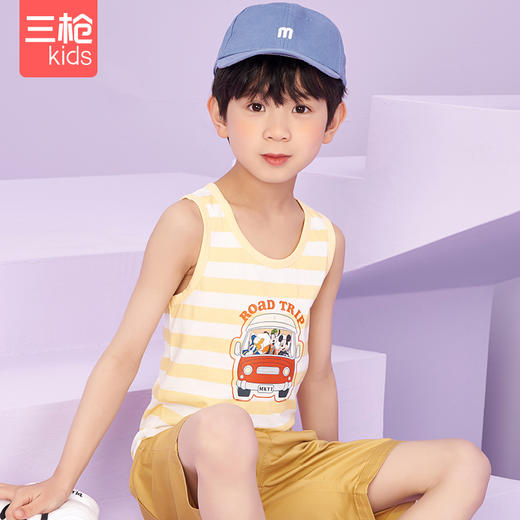 Threegun三枪 【舒肤弹力棉】男童/女童少儿打底儿童背心（两枚装）-3D059A011 商品图3