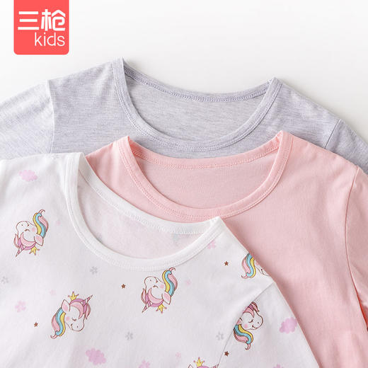 Threegun三枪 【舒肤薄棉】女童圆领儿童保暖内衣套装-29344D011 商品图2