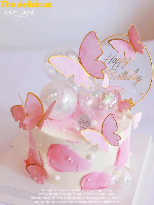 「ins小仙儿·粉蝴蝶蛋糕」100%动物奶油（附图6寸·提前6小时预订） 商品图2
