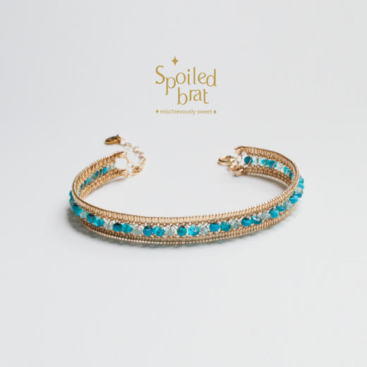 SpoiledBrat Jewelry轨道系列 | 绿松石磷灰石手镯 商品图1