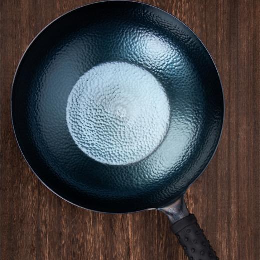 【36000锤锻打】章丘手工铁锅鱼鳞纹不粘锅，平底煎锅铁锅【227-3】 商品图4