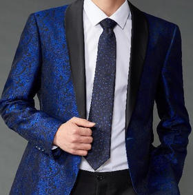 SAINTJOY/上久楷宋锦领带鸵鸟纹·深蓝色