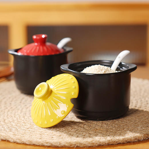 【烧之宝调味盅】陶煲王陶瓷带盖调味蛊调味罐调味瓶家用盐罐糖罐味精罐炖盅套装 商品图9