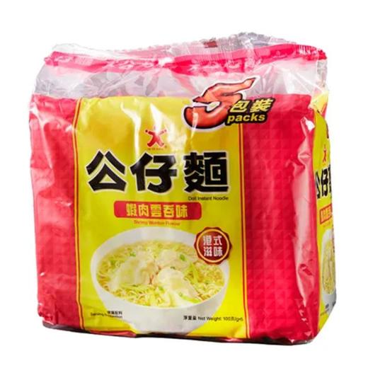 香港公仔面鲜虾云吞味五连包100g*5 商品图0