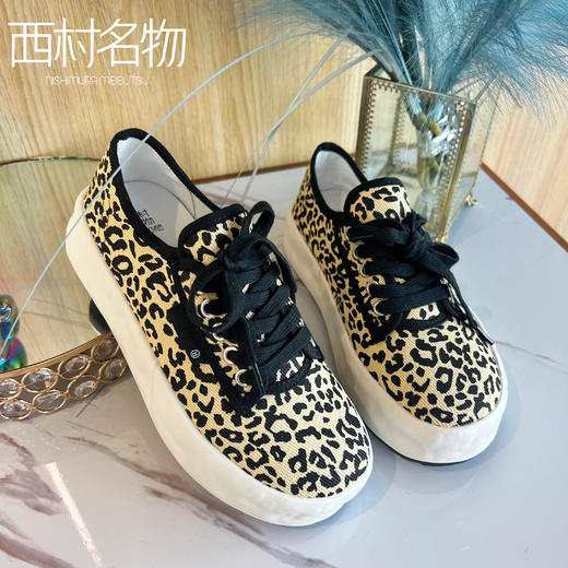 西村名物2022年初秋新款豹纹休闲板鞋帆布鞋10681 商品图2
