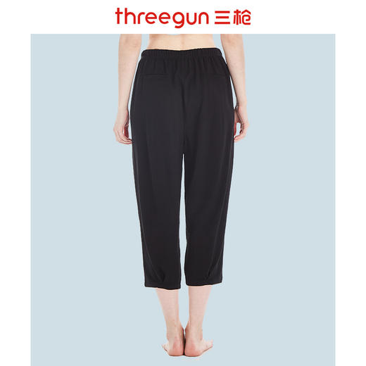 Threegun三枪 【麻感】宽松小裤口女士七分裤-60883B011 商品图1