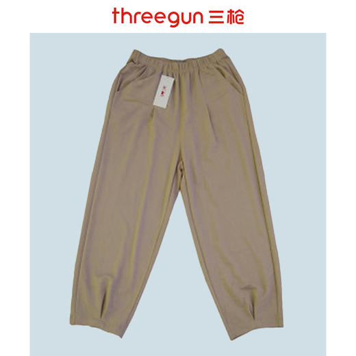 Threegun三枪 【麻感】宽松小裤口女士七分裤-60883B011 商品图2
